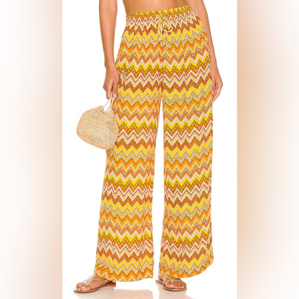 SWF Revolve Sol Chevron Brisk Wide Leg Pants, Size LARGE